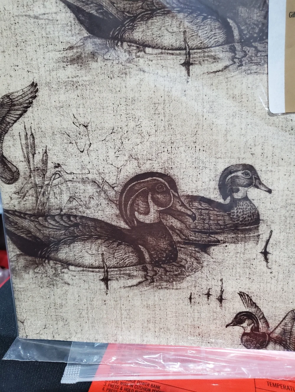 Set of 2 Vintage 90s Rustic Duck Lodge Gift Wrap Packs Cabin Decor Style NOS NIP